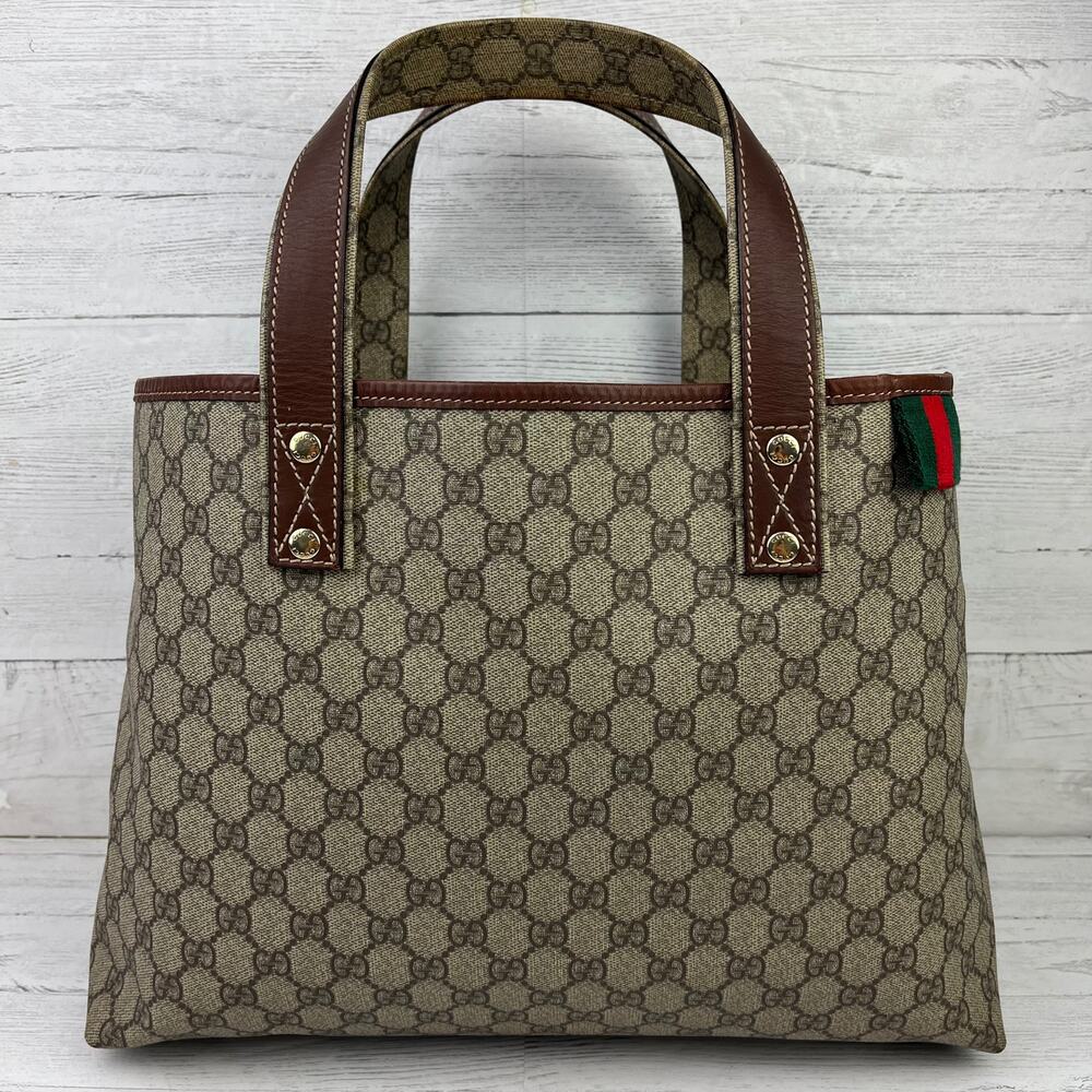 Authentic Gucci Web Loop Tote In Gg Supreme Canva… - image 2